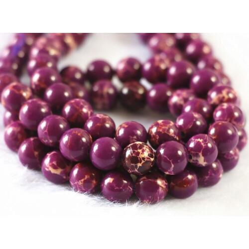 Natural Diy Jewelry Stone Purple Emperor Stone Beads 6mm 8mm 10mm 12mm Smooth Round Beads 15 Inches B121