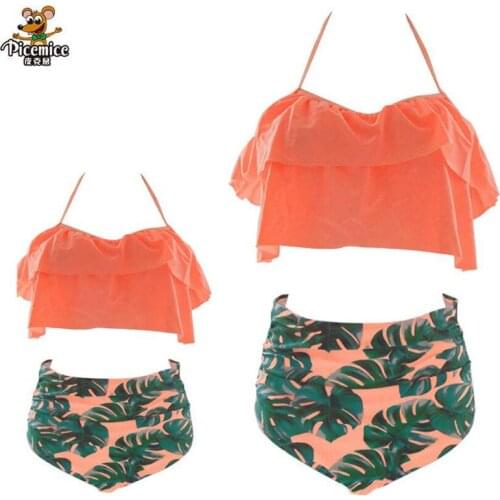 2020 New Summer Family Matching Swimwear Bathing Suit Mommy And Me Swimsuit Bikini Mother And Daughter One-Piece Swimsuit