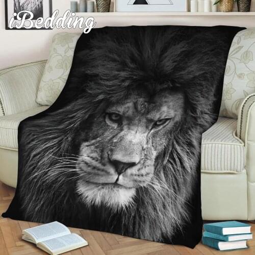 New Arrival Black Lion Polyester Cloth 3D Printed Blanket Throw on Soft Portable Adult Travel Cover Blanket 150x200 Dropshipping
