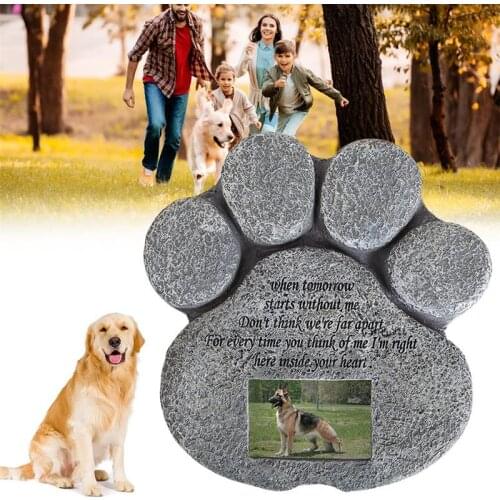Pet Memorial Headstone Paw Shaped Headstone Garden Decoration Ornaments Garden Stone For Loved Pet Pet Grave Headstone Tombstone