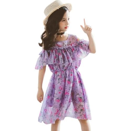 Girl Dresses Floral Pattern Dress For Girl Summer Children Dress Casual Style Costumes For Girls 6 8 10 12 14