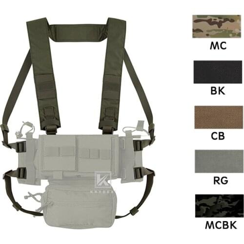 KRYDEX Micro Fight Fat Strap H Harness For MK3 MK4 D3CRM Chest Rig Spiritus Style Shoulder & Back Strap With Male&Female Buckles