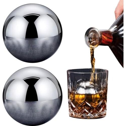 1pc Stainless Steel Ice Cubes Ice Cube Cooling Balls Reusable Metal Ice Cubes 304 Steel Ball Ice Metal Ice Cube for Whiskey Wine