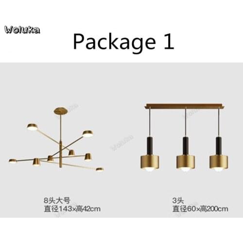 Nordic Restaurant All Copper Chandelier Bar Dining Room Dining Table Light Bedroom Light Modern Simple Lighting CD50 W07