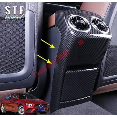 Carbon Fiber Style Interior Rear Air-Condition Vent Outlet Cover Trim For Benz A Class W177 2019 2020