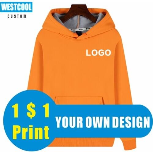Warm Pullover Pocket Sweatshirts Custom Logo Fashion Hoodies Embroidery Printed Casual Autumn And Winter Tops 6 Colors WESTCOOL