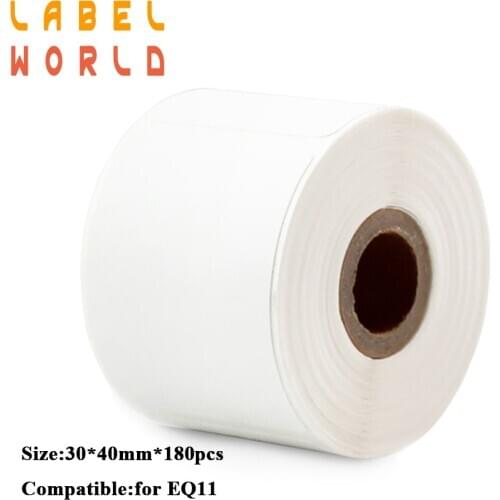 Thermal paper 180pieces compatible for EQ11 printer 30mm * 40mm white Thermal Label Roll TypeableTape Sticker Mini Thermal