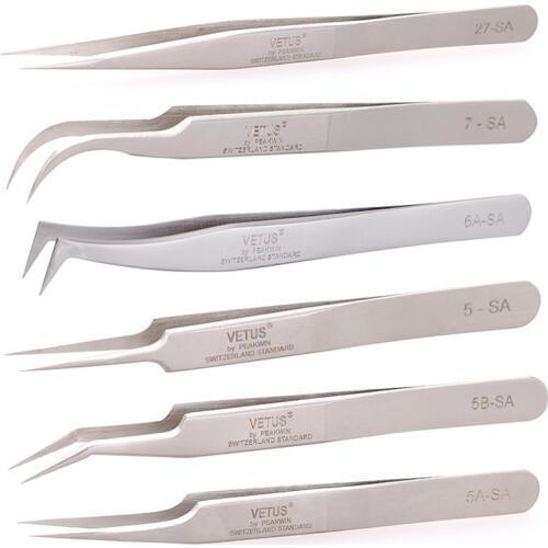 All size Best Quality Stainless Steel anti-static eyelash tweezers superhard Eyelash Extension tool