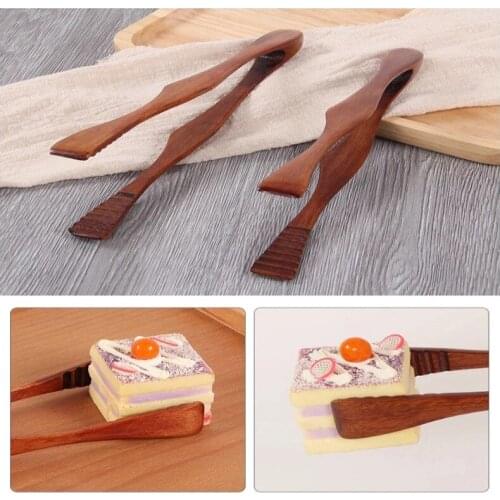 High Quality Wooden Food Tongs Barbecue Steak Tongs Bread Dessert Pastry Clip Clamp Buffet Home Kitchen Accessories CookingTools