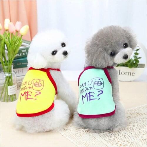 Letter Printed Small Dog Vest Spring Summer Polyester Thin Puppy Pet Clothes Supplies Soft Comfortable Pashion Pet Dog Vest Let