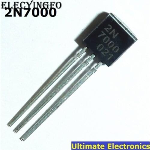 100pcs 2N7000 TO-92 N-Channel MOSFET Transistor