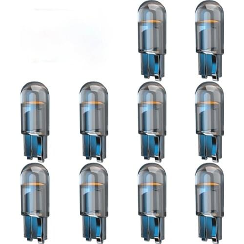10x Newest W5W Led T10 Car Light COB Glass 6000K White Auto Automobiles License Plate Lamp Dome Read DRL Bulb Style 12V