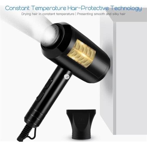 1500W Mini Hair Dryer Powerful Wind Hot Air Blowing Hair Dryer Travel Home Fast Drying Low Noise Air Collecting Nozzle Hair Drye