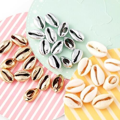 20PC New 10-17mm Mix Gold Silver Plated Shell Natural Sea Shell For DIY Handmade Sea Shells Home Decoration