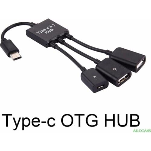 1 Set 3in1 USB 3.1 Type-C To Micro USB 2.0 Power Charging Host OTG Hub Cable Adapter High Speed Charging Universal