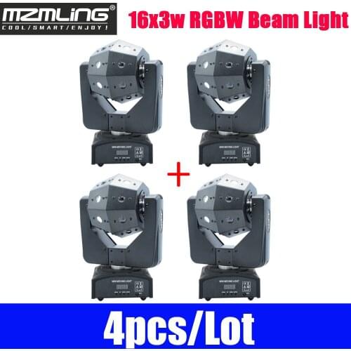 4pcs/Lot LED 16x3w RGBW Beam Light Football Light DMX512 Moving Head Light DJ /Bar /Party /Show /Stage Light LED Stage Machine