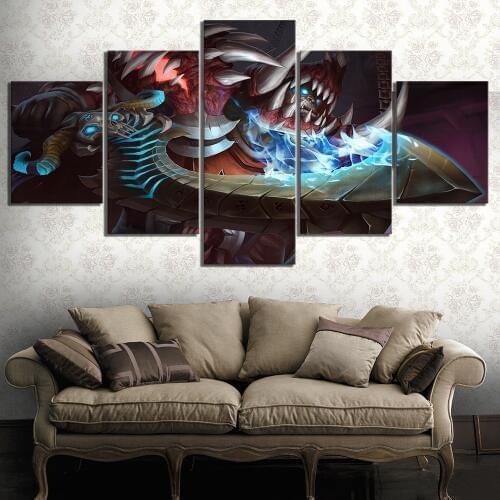 5 Piece Video Game WOW Warcraft DOTA 2 Painting Poster Decorative Mural Art Room Wall Decor Canvas Painting Wholesale