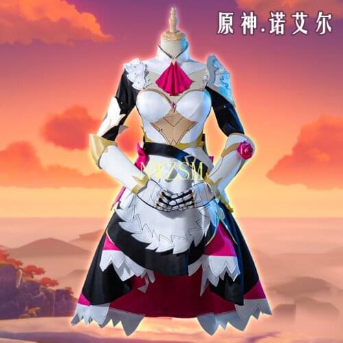 Anime Genshin Impact Noelle Cosplay Costume Knights Maid Dress Uniform Halloween Party Outfit For Women Girls 2021 NEW