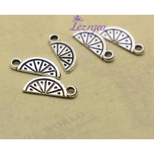 40pcs/lot--16x6mm, orange charms, Antique silver plated lemon charms,DIY supplies, Jewelry accessories