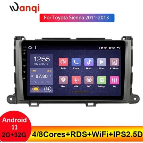 Wan qi 2G RAM 32G ROM 9 Inch Android 8.1 Car Radio Player for Toyota Sienna 2011-2013 GPS Navigation support wifi bluetooth