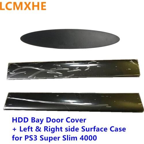 3in1 kit NEW HDD Bay Bottom Cover Left Right Faceplate Surface Panel Case shell door for PS3 Super Slim 400X 4012 Console repair