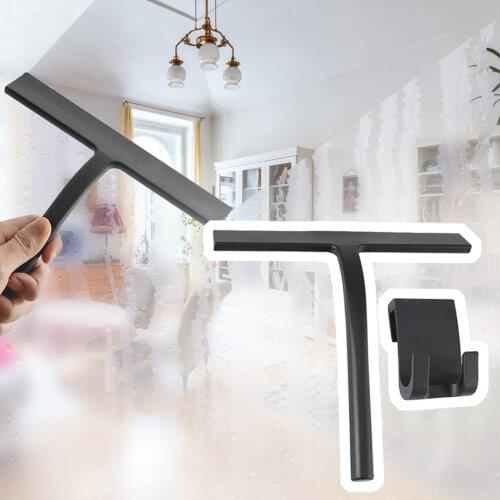 Shower Squeegee Window Glass Wiper Scraper Cleaner with Silicone Blade & Holder Hook for Bathroom Kitchen Car Glass