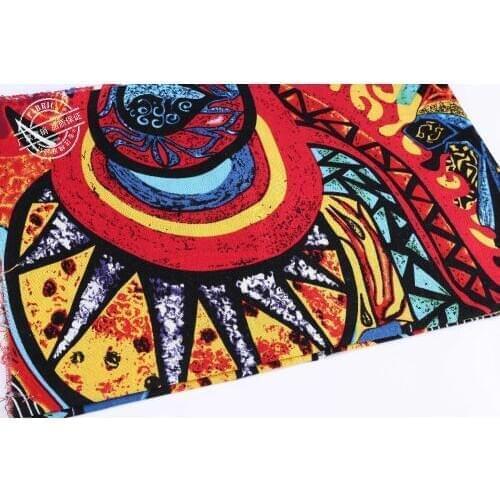 148CM*50CM African print red sun Cotton Linen Fabric patchwork fabric Patchwork Linen Material Sewing Upholstery Crafts Tissue