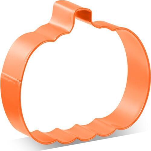 KENIAO Thanksgiving Pumpkin Cookie Cutter - 8.6 x 7.4 cm - Sandwich Biscuit Fondant Cutter - Orange Color Coated Stainless Steel