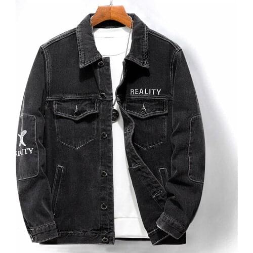 2021 Autumn Solid Casual Slim Mens Denim Jacket Bomber Jacket Men Tearing Hole Cowboy Mens Jean Jacket Chaqueta Hombre