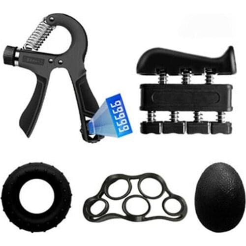 5PC Gym Fitness Adjustable Electronic Hand Grip Set Finger Forearm Strength Muscle Recovery Heavy Hand Gripper Exerciser Trainer
