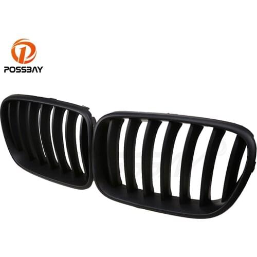 POSSBAY Racing Grilles Car Front Kidney Grille Matte Black For BMW X3 F25 2010-2014 Pre-facelift ABS Car Front Center Decoration
