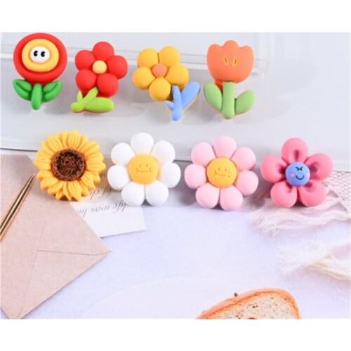 20PCS Resin Flower Charms Mixed Sunflower Pendant For Earrings Keychain Jewelry Making Dollhouse Decor Craft