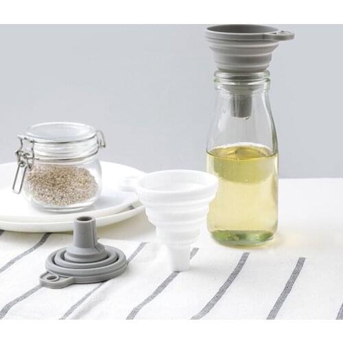 Practical Durable household funnel Silicone Collapsible Funnel Kitchen Folding Funnels For Transferring Liquid, Essential Oils