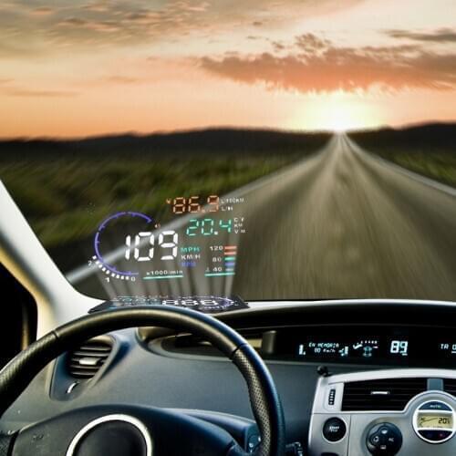 A8 5.5" HUD Car Head Up Display Windscreen Projector Vehicle OBD II Speed Warning Fuel Consumption Car Driving Data OBD2 HUD