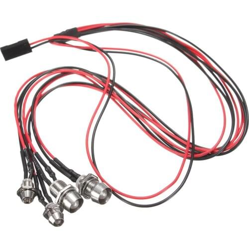 RC Model Car Headlight Taillight Set 3mm Red 5mm White for 1/10 1/8 RC Crawler Car Traxxas TRX-4 TRX4 Axial SCX10 D90 D110