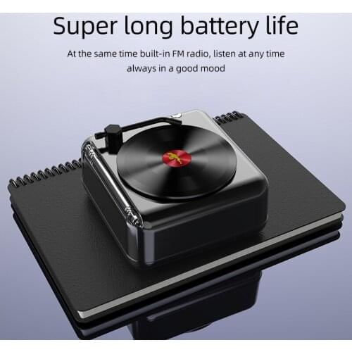 Mini Bluetooth Outdoor Speaker Best Gift Square Portable Wireless Loudspeaker With Simulate Rotate CD FM Radio Antenna