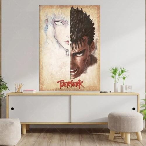 Japan anime Berserk Wall Poster and Print wall art canvas painting for living room home decor frame Ready to hang