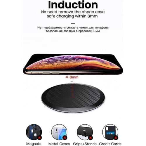 Amzish carregador sem fio qi 15 w, carregamento rápido usb para iphone 11 pro 8 x xr xs max 15 w almofada de carregamento sem fi