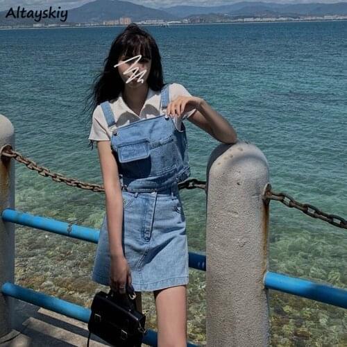 Short Set Women Summer Denim Vintage Crop Top Strap Sexy Korean Style Holiday New All-match Slim Design College Streetwear Ins