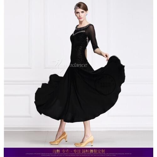 Lady Customized Ballroom Dance Dress Girls Waltz Tango Dancing Dresses Female Standard Flamenco Stage Ballroom Costumes D-0407