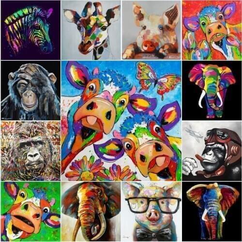 Animals Cow and Pig Graffiti Street Art Posters Canvas Painting and Prints Wall Art Picture for Cuadros Living Room Decor