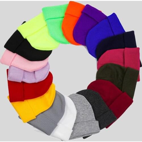 Winter Hats for Woman New Beanies Knitted Fluorescent Hat Girls Autumn Female Beanie Caps Warmer Bonnet Ladies Casual Cap