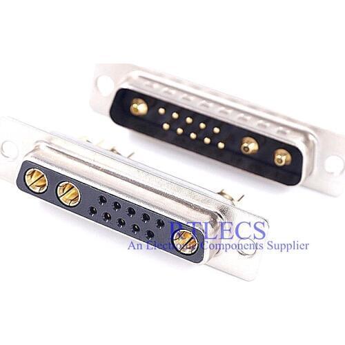 1 piece High Power 30A 13W3 D-Sub Connector Combo Male Female Plug Receptacle Signal 10 + 3 Power Panel Mount Wire Solder Cup