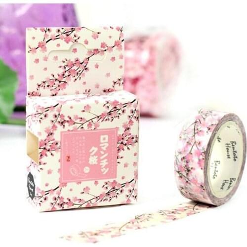 15mm*7m Romantic Season of Cherry Decorative Washi Tape DIY Scrapbooking Masking Tape School Office Supply Escolar