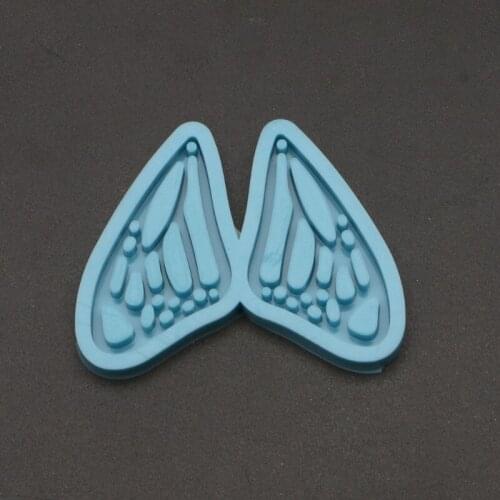 2Pcs Handmade Butterfly Pendant Earrings Keychain Silicone Mold with Hole Butterfly Wing Resin Casting Mold Craft Tools
