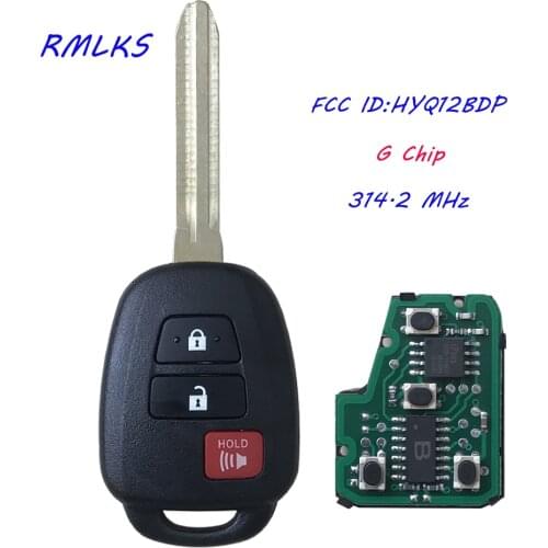 2013 - 2018 For Toyota RAV4 Highlander Tacoma Remote Head Key 3 Button - HYQ12BDP - H Chip- G Chip