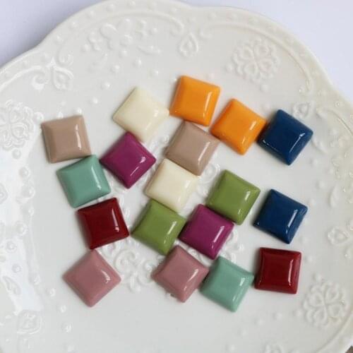 30Pcs Geometry Square Colorful Flatback Resin Miniatures Toys Diy Crafts Phone Shell Patch Arts Kids Hair Accessories Materials