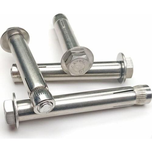 4pcs Stainless steel expansion screw shield anchor with hex bolt Bracket connecting fastener Air conditioning wall Fixing Screw