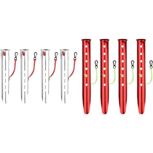 4 Pcs U-Shaped Snow Nails Aluminum Alloy Nails Pegs Beach Sand Ground Stakes Camping Tent Accessories For Landscape,Patio