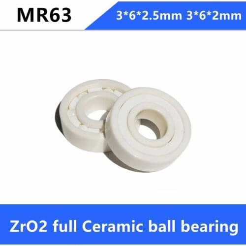 5/10pcs MR63 ZrO2 full Ceramic ball bearing 3x6x2.5mm 3*6*2mm Zirconia ceramic bearings 3*6*2.5mm 3*6*2mm